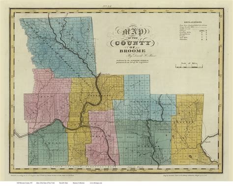 Broome County New York 1829 - Burr State Atlas - OLD MAPS