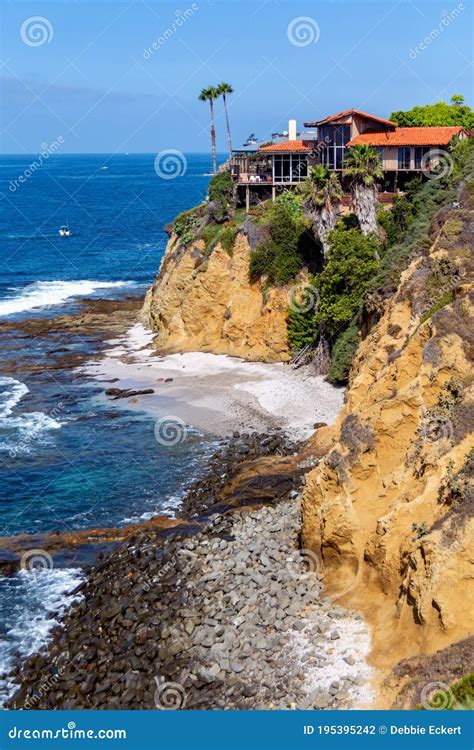 Stunning Ocean, Cliff and Tide Pool Views in Laguna Beach, CA Stock ...