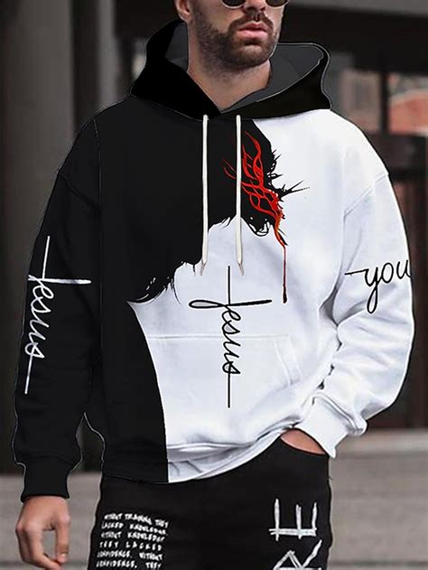 Men's Graphic Animal Color Block Knights Templar Hoodie Hoodies ...