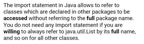 What is the use of import statement in JAVA ??? - Brainly.in