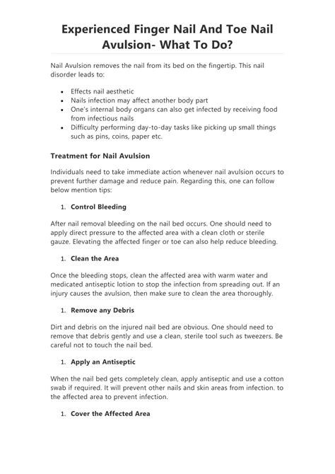 PPT - Experienced Finger Nail And Toe Nail Avulsion- What To Do? PowerPoint Presentation - ID ...