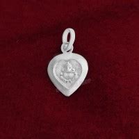 Holy Om Heart Shape Designer Pendant in Silver & God
