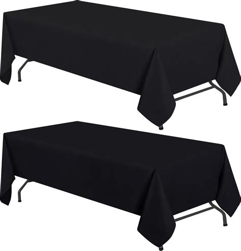 WEALUXE 2 Pack Black Kitchen Table Cloth for Folding Table 4ft [ 60 x ...