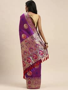 Buy Silk Blend Woven Design Kanjeevaram Saree | Vastranand