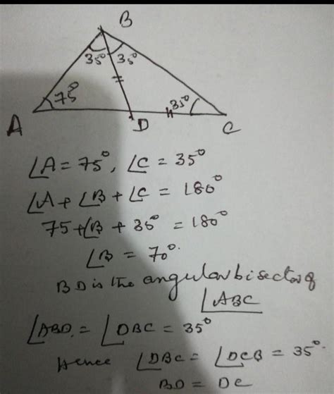 10. Two interior angles of a AABC are angle A -75 and angle B - 35 ...