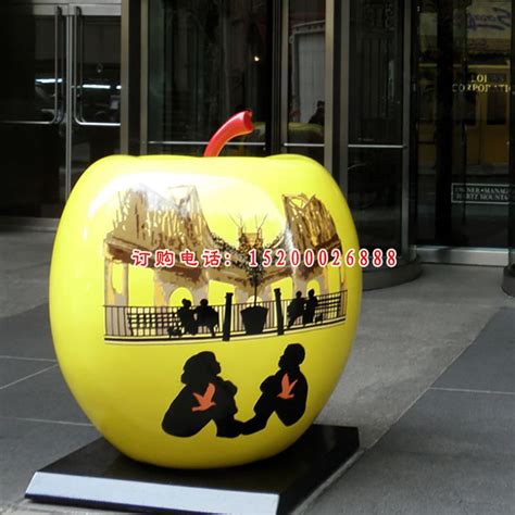 不锈钢金色苹果 广场景观雕塑-宏通雕塑