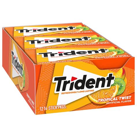 Trident Tropical Twist Sugar Free Gum, Trident White Gum in Bulk ...
