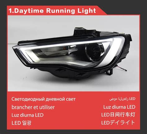A3 Headlights 2013-2016 Upgrade S3 All LED Headlight DRL Hid Head lamp ...
