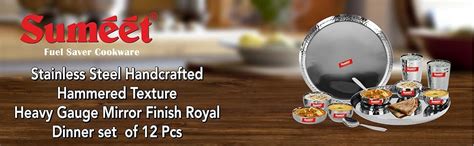 Buy Sumeet Stainless Steel Handcrafted Hammered Texture Heavy Gauge ...