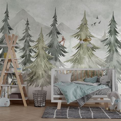 Woodland Trees Wallpaper Mural: Transforming Your Space