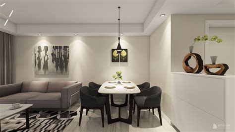 视觉盛宴 - 美式风格两室一厅装修效果图 - 约哈斯设计机构设计效果图 - 躺平设计家