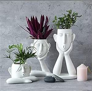 Phooldan Decor Lost Tribes Human Head Shape Flower Vase Flowerpot for ...