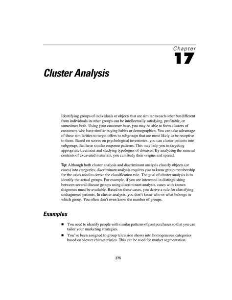 Spss Assignment sem 2 - 375 C h a p t e r 17 Cluster Analysis ...