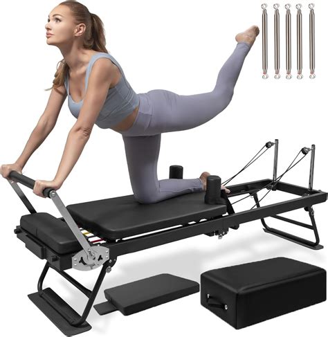 Hebomorym Foldable Pilates Reformer, Pilates Reformer Machine for Home ...