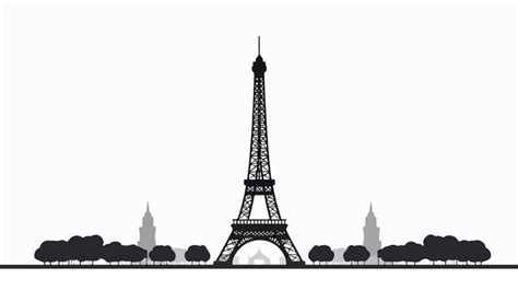 A silhueta da Torre Eiffel em Paris, um marco icônico isolado | vetor ...