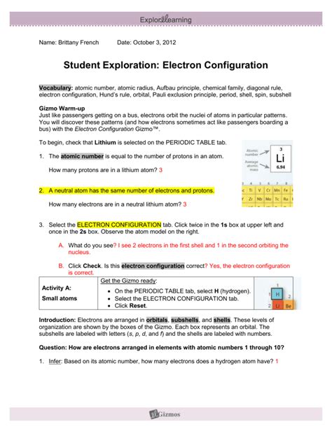 Image result for Electron Configuration Worksheet Answer Key
