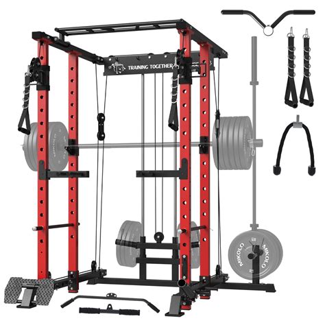 Buy Mikolo Power Cage, 1500lbs Power Rack with LAT PullDown and Cable ...