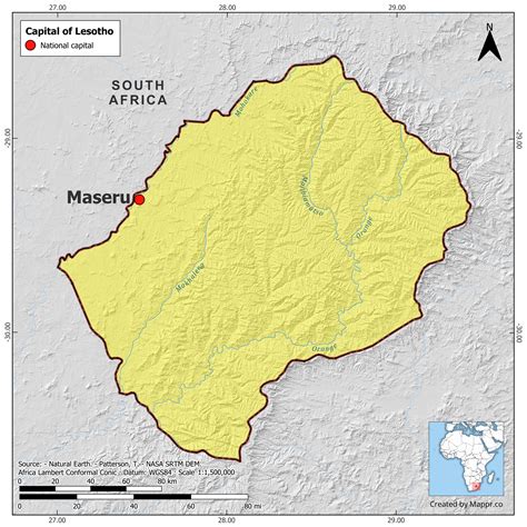 Lesotho Maps | Mappr