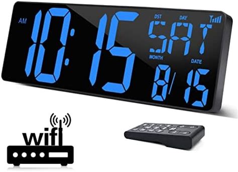 Buy XREXS Large Digital Wall Clock WiFi Sync, 16.5 in Large Display ...