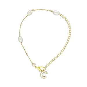 Buy Sri Jagdamba Pearls C Alphabetic Mother of Pearl Bracelet for Women ...