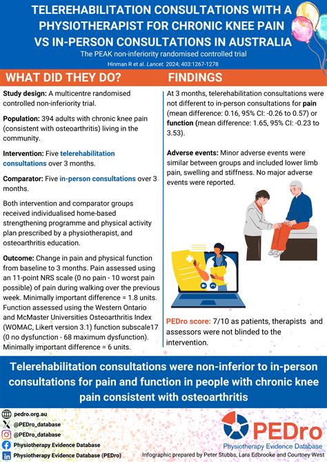 Telerehabilitation consultations with a physiotherapist for chronic ...