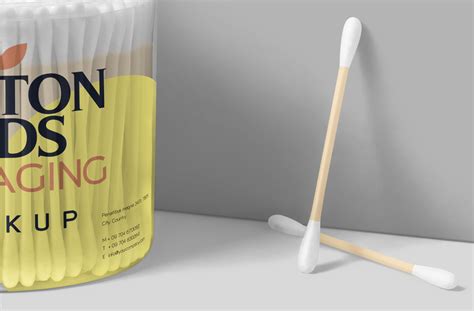 Realistic Cotton Buds Packaging Mockup PSD | ZippyPixels