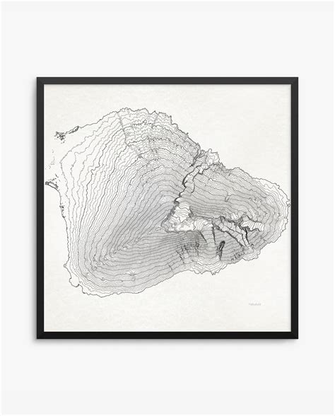 Haleakala Elevation Contours Poster – Seven Summits Art