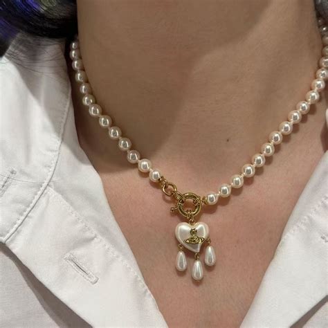Vivienne Westwood pearl heart dupe necklace – SiderealKshop