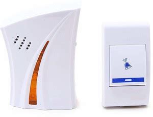WHITE POPCORN Square Wireless Doorbell Door Bell Chime Kit with LED ...