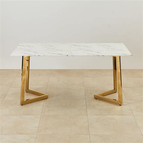 Buy Bianca Glass Top 6-Seater Dining Set with Chairs - White and Grey ...