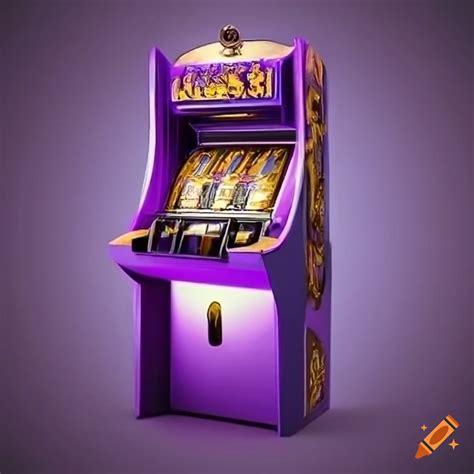 Purple and gold casino slot machine on Craiyon