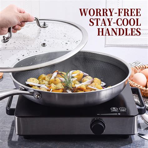 Snapklik.com : LOLYKITCH 8 Inch Tri-ply Hybird Stainless Steel Frying Pan