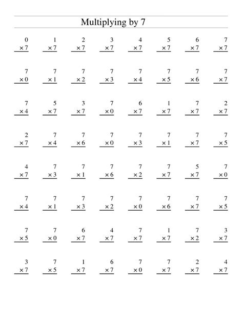 30++ Multiply By 7 Worksheets - Worksheets Decoomo