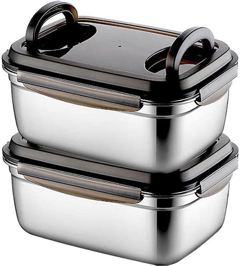 Amazon.com: 2 Pack 304 Stainless Steel Large Food Storage Container ...