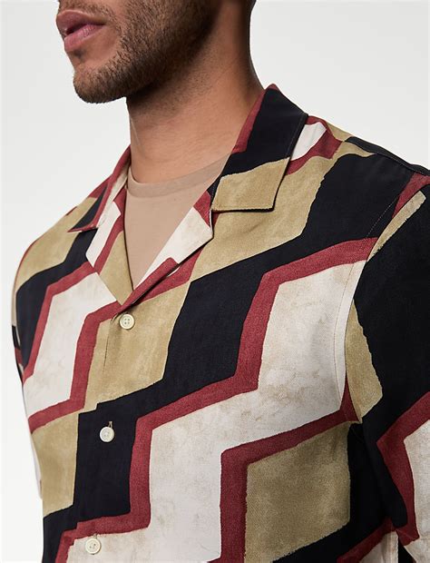 Buy Twill Cuban Collar Shirt at Marks & Spencer