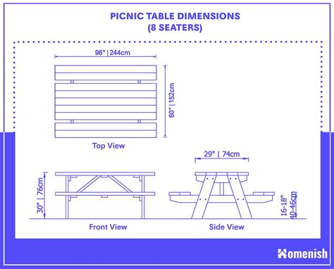 What Are the Picnic Table Dimensions? (with 2 Drawings) - Homenish