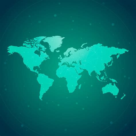 Worldwide connection green background illustration vector | Free Vector