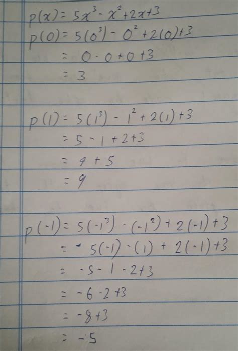 (4) Find p(0), p(1) and p(-1) in the following polynomials v) p(x ...