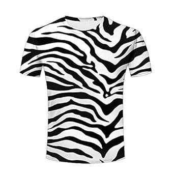 Buy liangjinyan 3D Men T Shirt Texture Zebra Stripes Printed Tops Tees ...