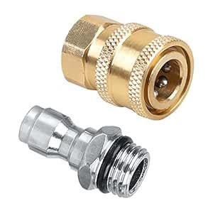 HASTHIP® Pair 1/4 Brass Quick Connector and 1/4 Stainless Steel Quick ...