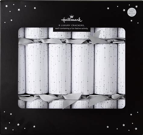 Hallmark 100% Plastic Free, Luxury Silver & White Christmas Crackers ...