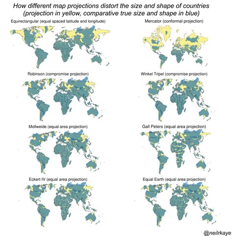 Different World Map Projections 的图像结果