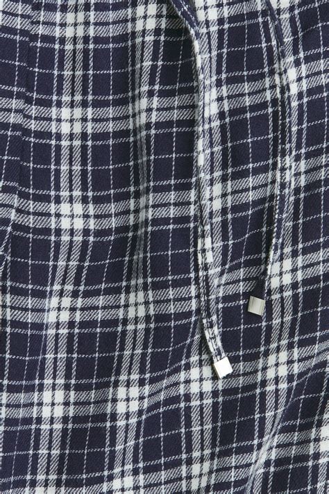 Drawstring trousers - Dark blue/Checked - Ladies | H&M IN