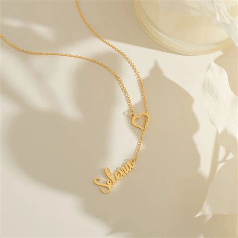 Personalized Heart Initial Y-Necklace - Custom Lariat Drop Alphabet Pe ...