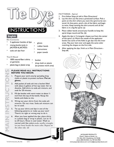 Tie Dye Care Instructions Printable - Printable And Enjoyable Learning