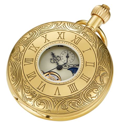 Buy TiongVintage Mechanical Pocket Watch Unique Tourbillon Moon Phase ...