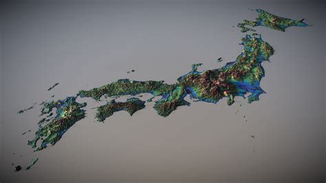 Japan 3D Map - 3D model by v7x [5ff6d1d] - Sketchfab