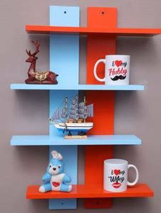DAZZILE JOI WALL SHELF WOODEN WALL DECOR SHELVES OF 4 FATTI COLOR ...