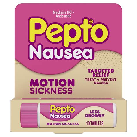 Pepto Nausea Motion Sickness, Treats and Prevents Nausea - 10ct - Walmart.com