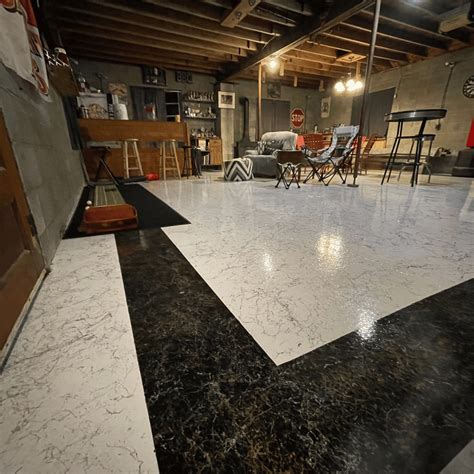 Metallic epoxy flooring in Lima - Knotty Pines Custom